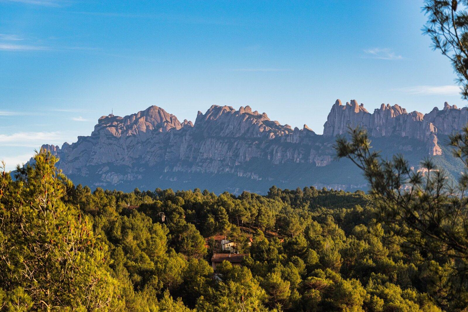 Pilgrims Montserrat monastery plaza